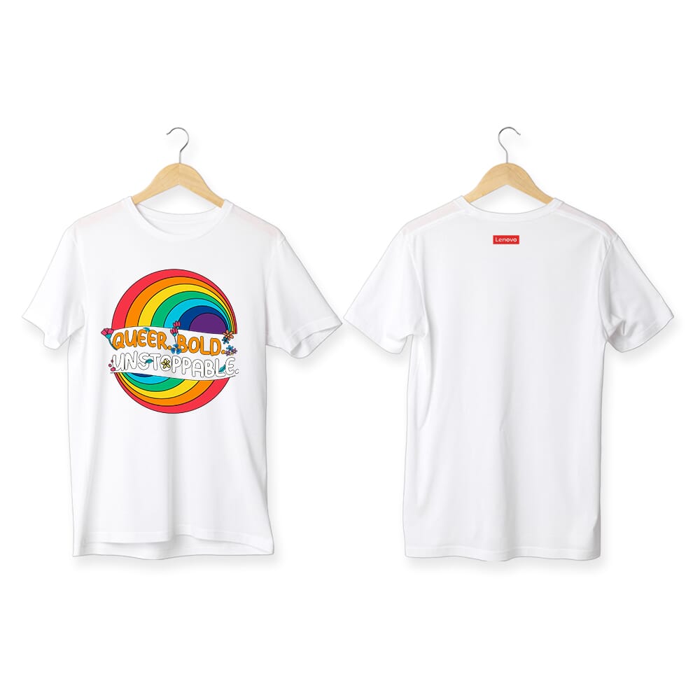 Queer Bold Pima Round Neck T-Shirt- White